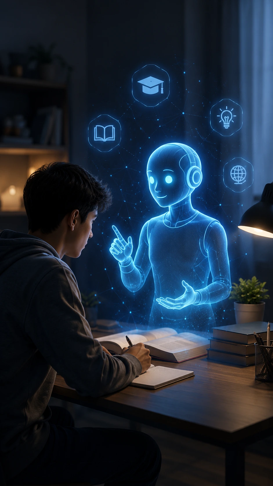 Students learning on an educational platform with AI tutor interface